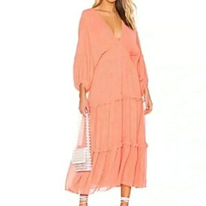 MISA NWT Ria Dress in Coral MISA Los Angeles xs 
Color:Coral